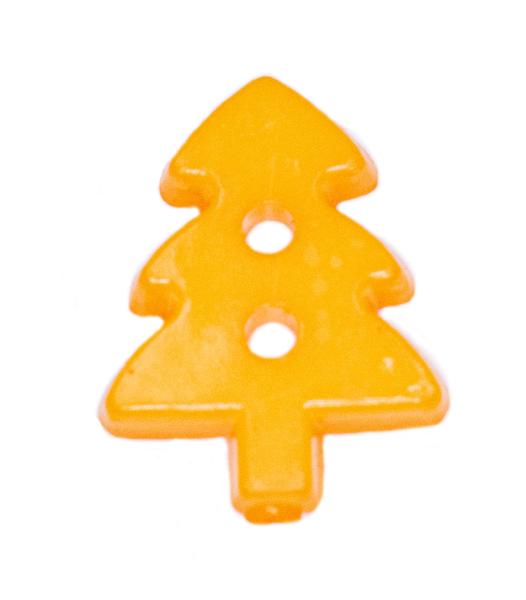 Kids button as a Christmas tree in dark yellow 17 mm 0,67 inch